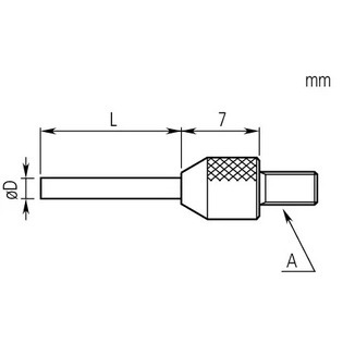 Touches aiguilles métrique pour comparateurs m2.5x0.45