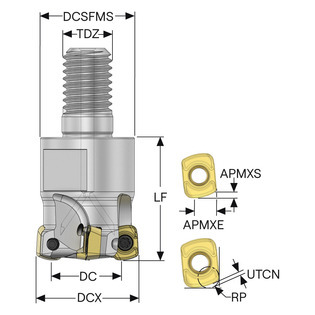 Fraise à queue filetée r217.21-lp06