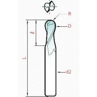 8527 - micro fraise, 2 dents, 30°, courte