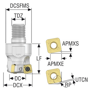 Fraise à queue filetée r217.21-sp10