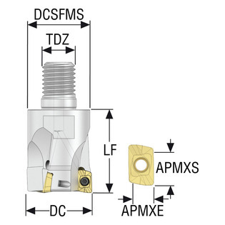 Fraise à queue filetée r217.69-xo10