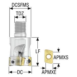 Fraise à queue filetée r217.69-xo12