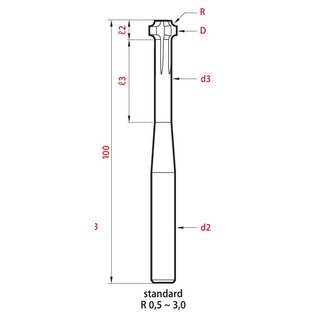 849-r - fraise bi-face, 3 dents, à rayonner, carbure
