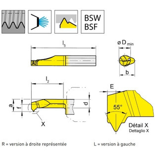 105, ø>= 6.0 pour filetage