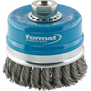 7040 - Brosse boisseau avec bague d'appui, torsadée, fil d'acier trempé