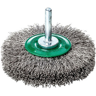 7979 - Brosse circulaire à emmanchement, fil d'acier inoxydable, ondulé