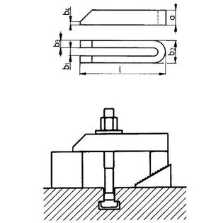 3921 - bride de serrage à fourche simple, biseautée