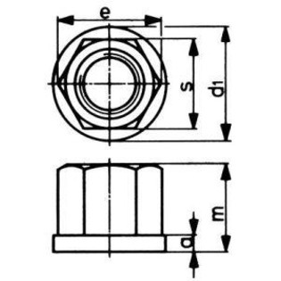 3986 - ecrou 6 pans à embase din 6331 de précision