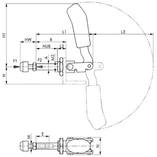 3954 - sauterelle à tige coulissante modèle court