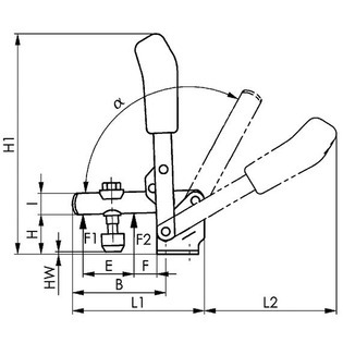 3936 - sauterelle poussée avec embase horizontale