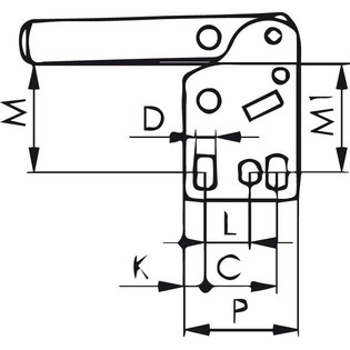 3937 - sauterelle poussée à embase verticale
